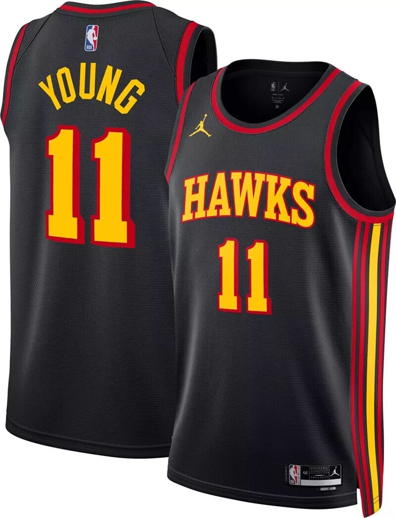 

Мужская черная майка Jordan Atlanta Hawks Trae Young #11 Dri-FIT Swingman