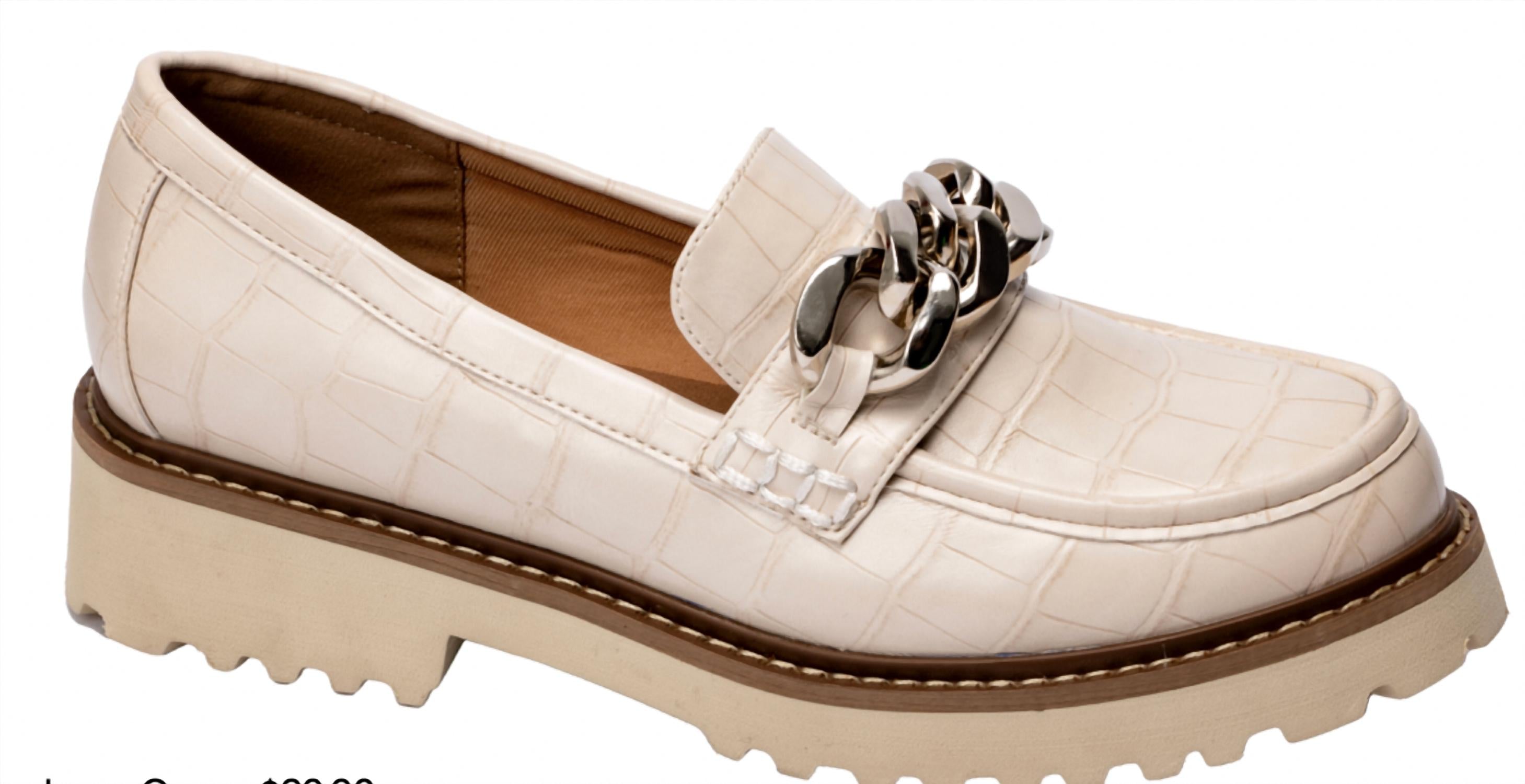 Женские лоферы цвета слоновой кости с крокодиловой отделкой Corkys Footwear