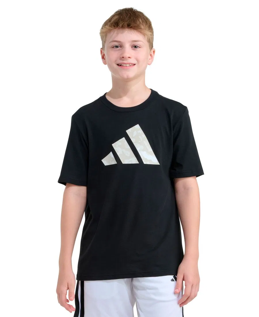Детская футболка с коротким рукавом, размер 8-20 Adidas, черный