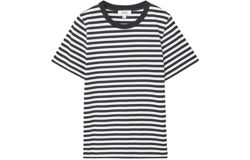 

Футболка женская черно-белая в полоску Cos, Черный, Футболка женская черно-белая в полоску Cos