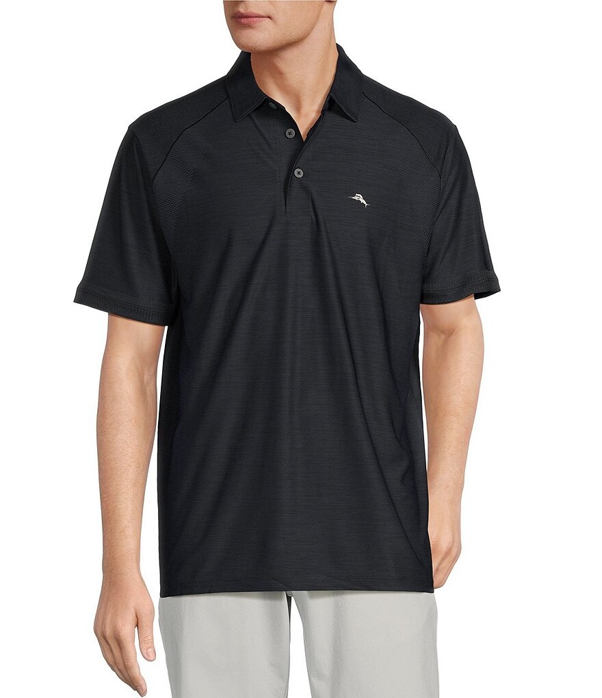

Рубашка поло с короткими рукавами Tommy Bahama Big & Tall Palm Coast Pro, черный