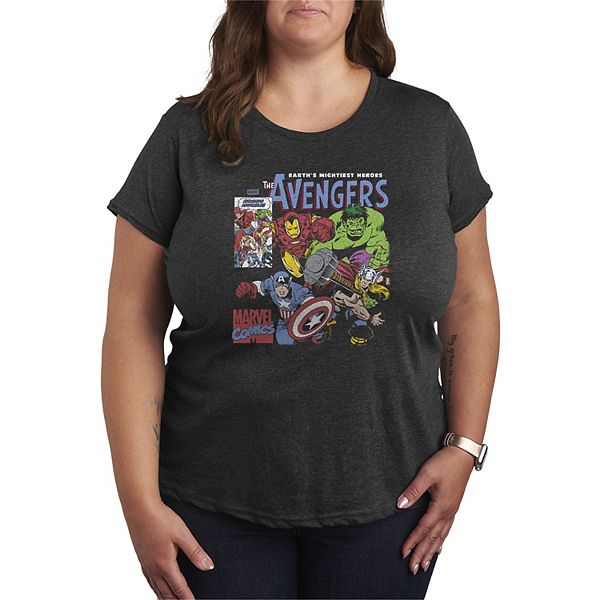 

Футболка с принтом комикса Marvel Avengers, Plus size Marvel, Heather Charcoal, Черный, Футболка с принтом комикса Marvel Avengers, Plus size Marvel, Heather Charcoal