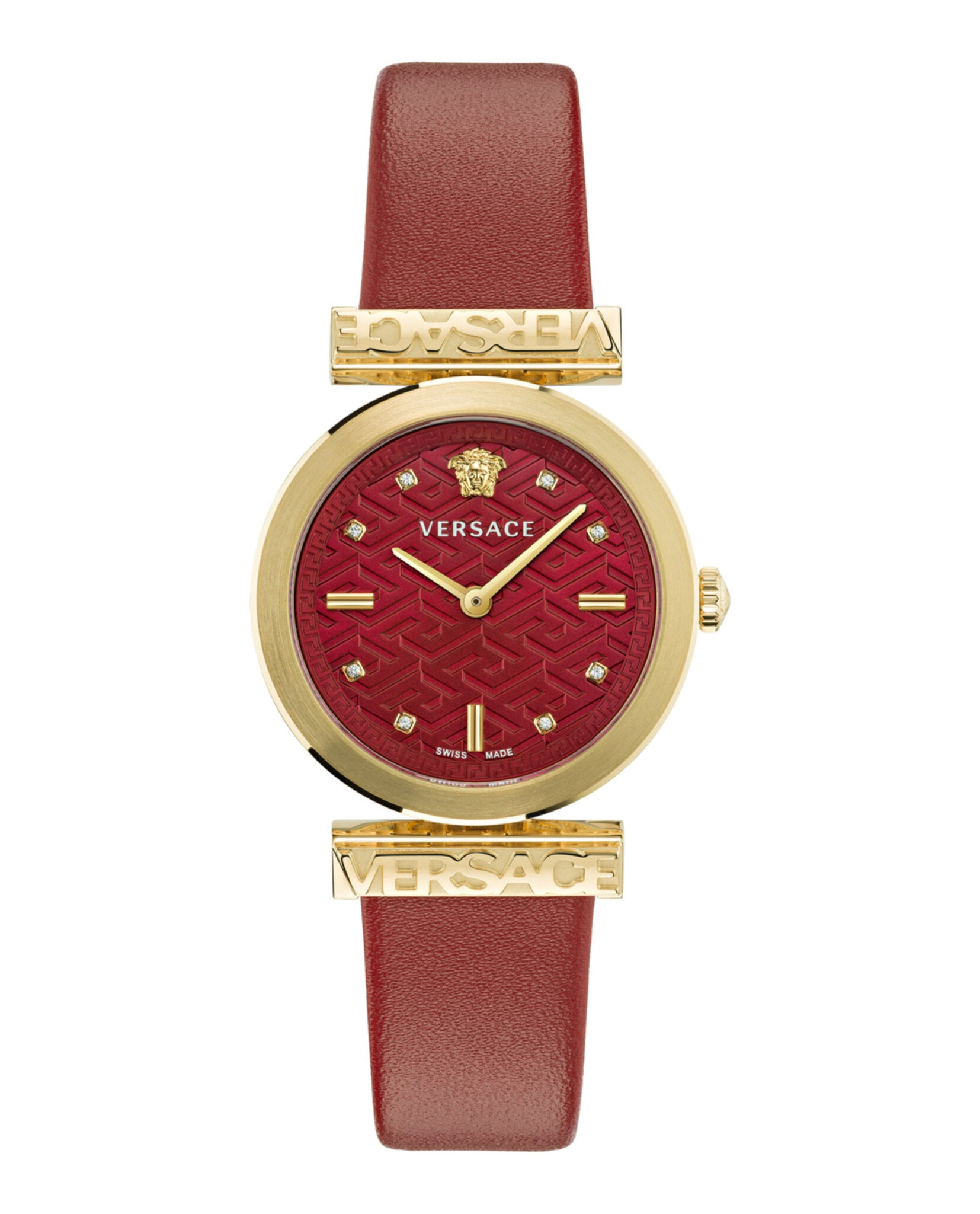 

Часы Versace Regalia с бриллиантами, цвет red/ip yellow gold/red