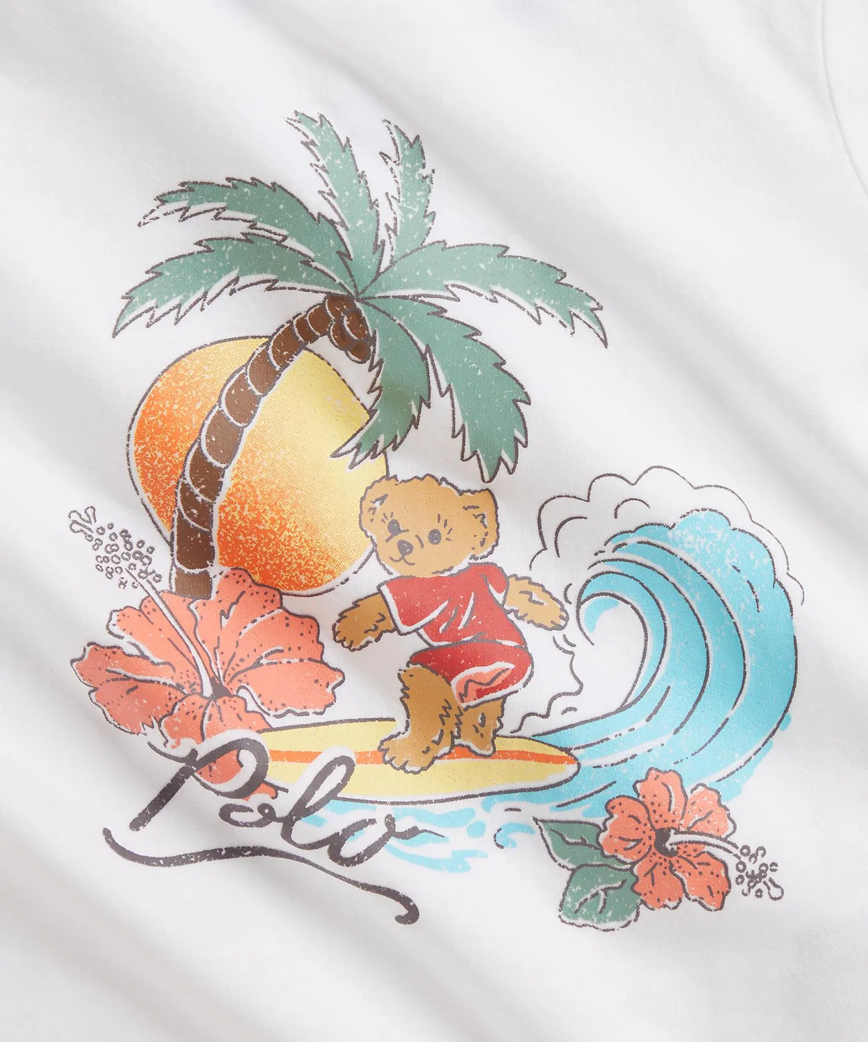 Футболка Polo Bear Ralph Lauren хлопковая джерси белый — фото 3