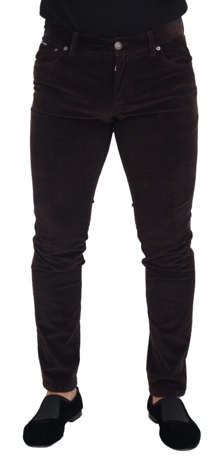 

Элегантные коричневые брюки из смесового шелка Dolce & Gabbana