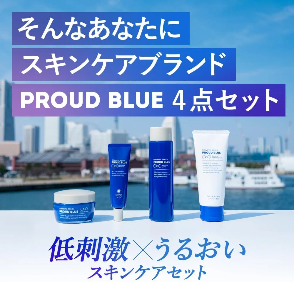 Набор косметики PROUD BLUE 4 предмета: крем для тела, гель, лосьон с церамидами, солнцезащитный гель — фото 4