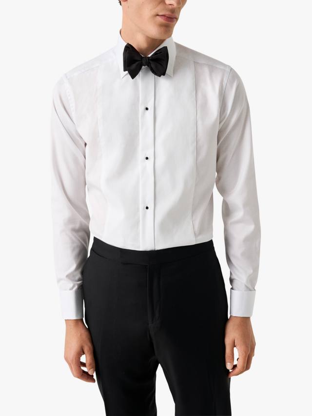 

Хлопковая вечерняя рубашка с застежкой на груди и slim fit Eton, White