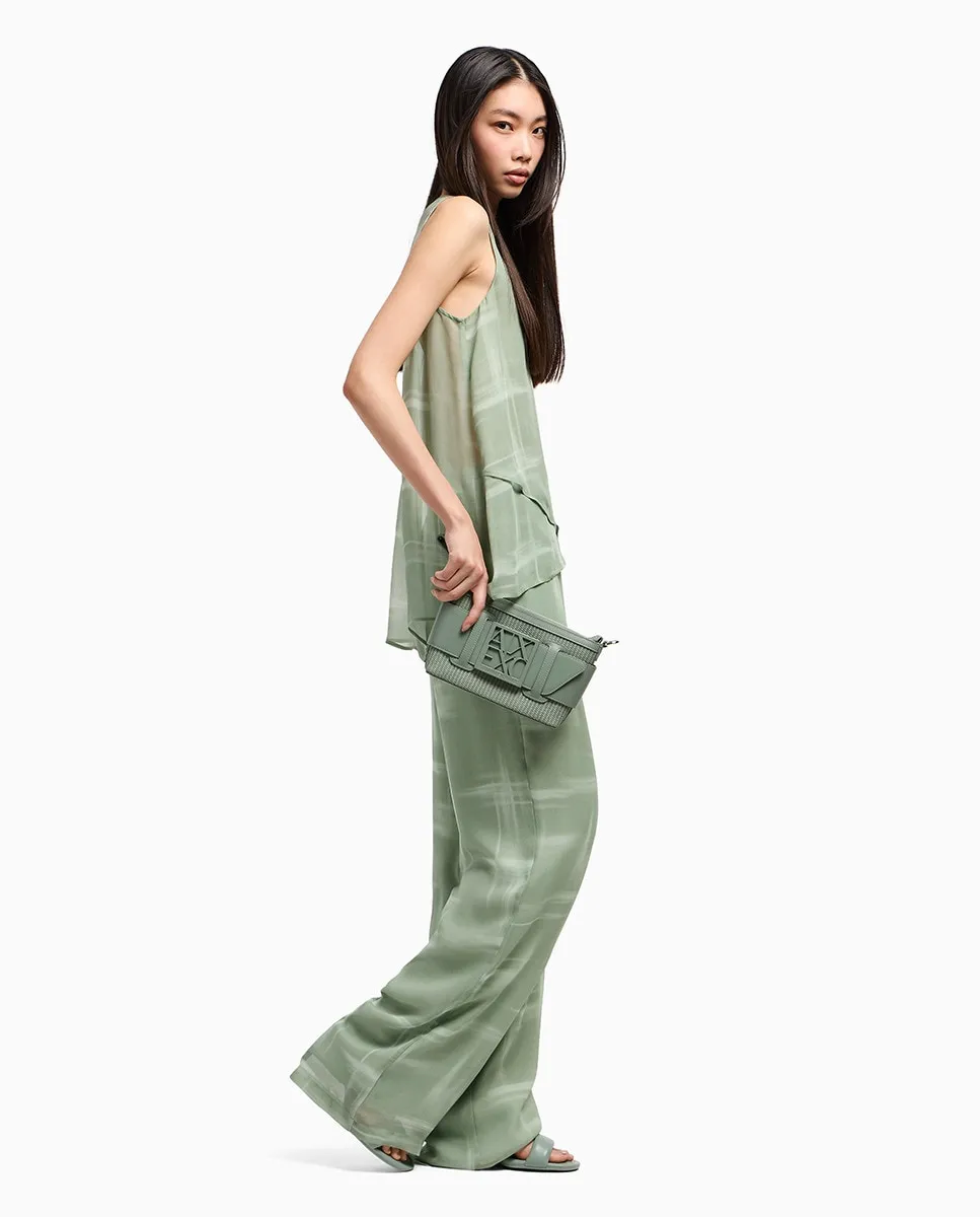 

Женские свободные брюки из вискозы с принтом Armani Exchange, цвет Verde Agua