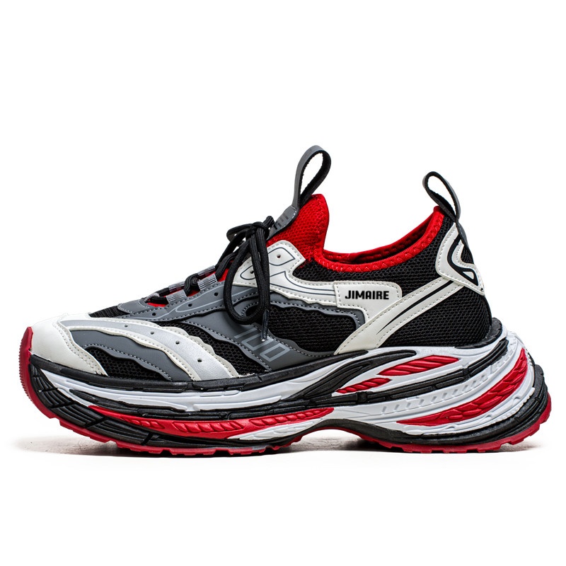 

King Jinmai Мужские низкие массивные кроссовки Black Red, цвет Black Red