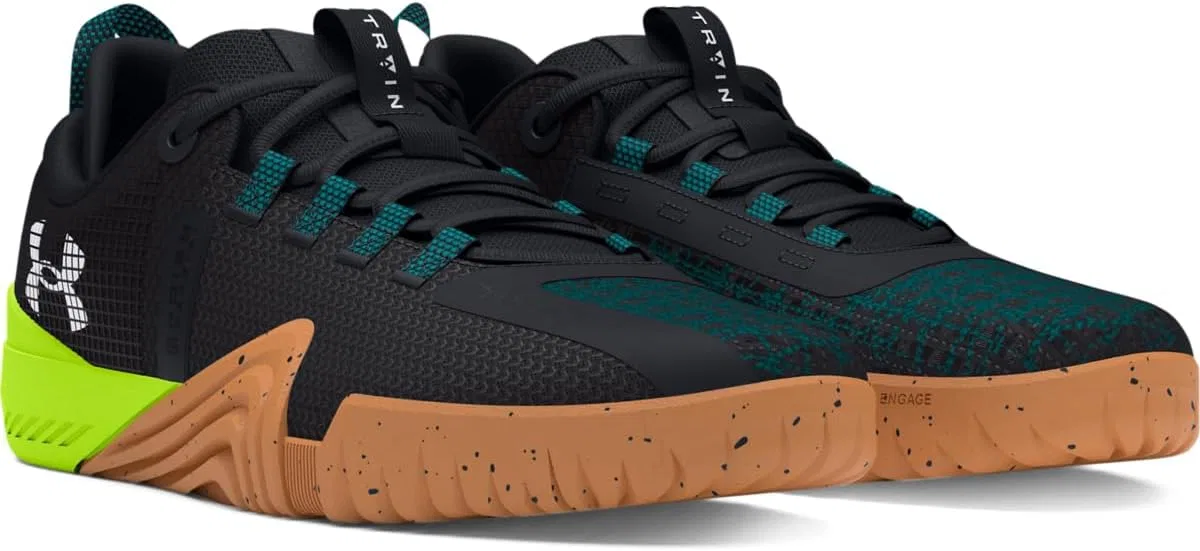 Мужские спортивные кроссовки Under Armor TriBase Reign 6 Black-Circuit Teal-White Under Armour, черный — фото 2
