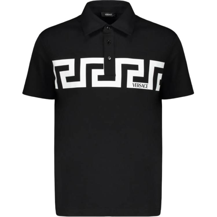 

Хлопковая поло с коротким рукавом VERSACE, черный