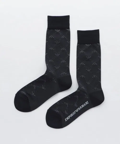 Носки Emporio Armani с монограммой, чёрные