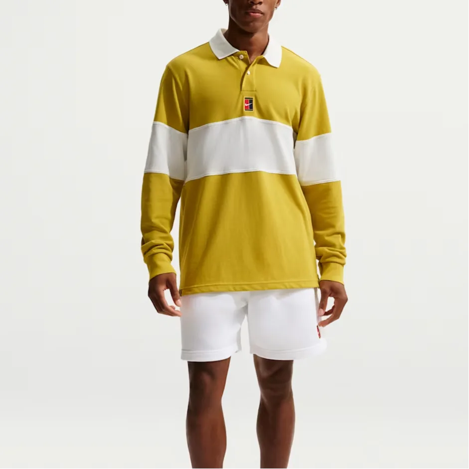 Футболка-поло мужская Court Heritage FW25 Nike, Saffron Quartz Yellow/Sail White — фото 3