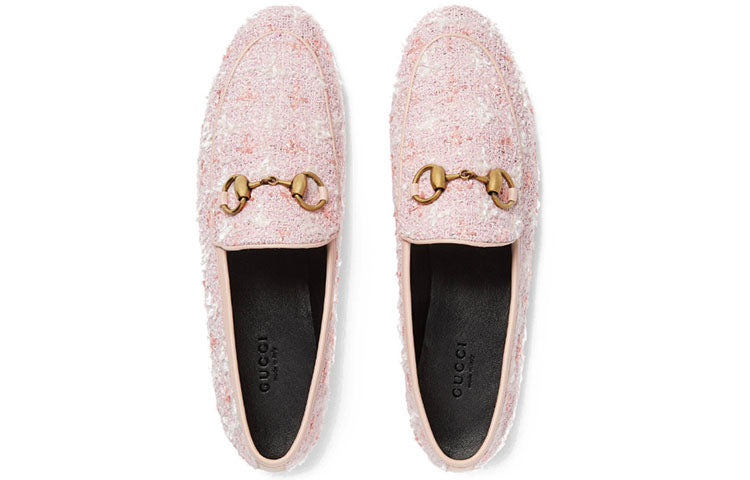 Лоферы (WMNS) Gucci Jordaan Tweed Loafers 'Pink' — фото 3