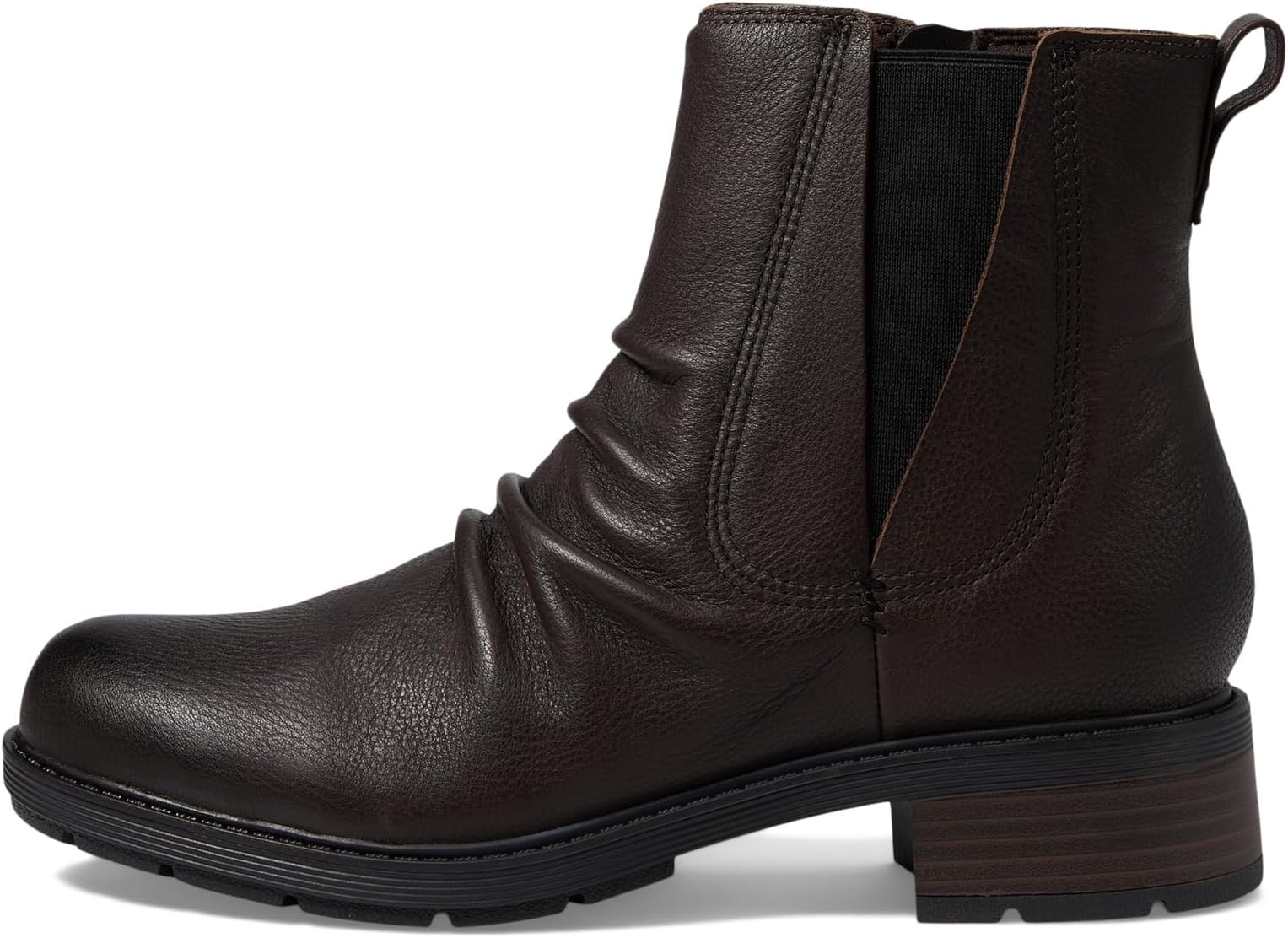 Ботинки женские Clarks Hearth Rose кожаные со сборкой, темно-коричневый — фото 4