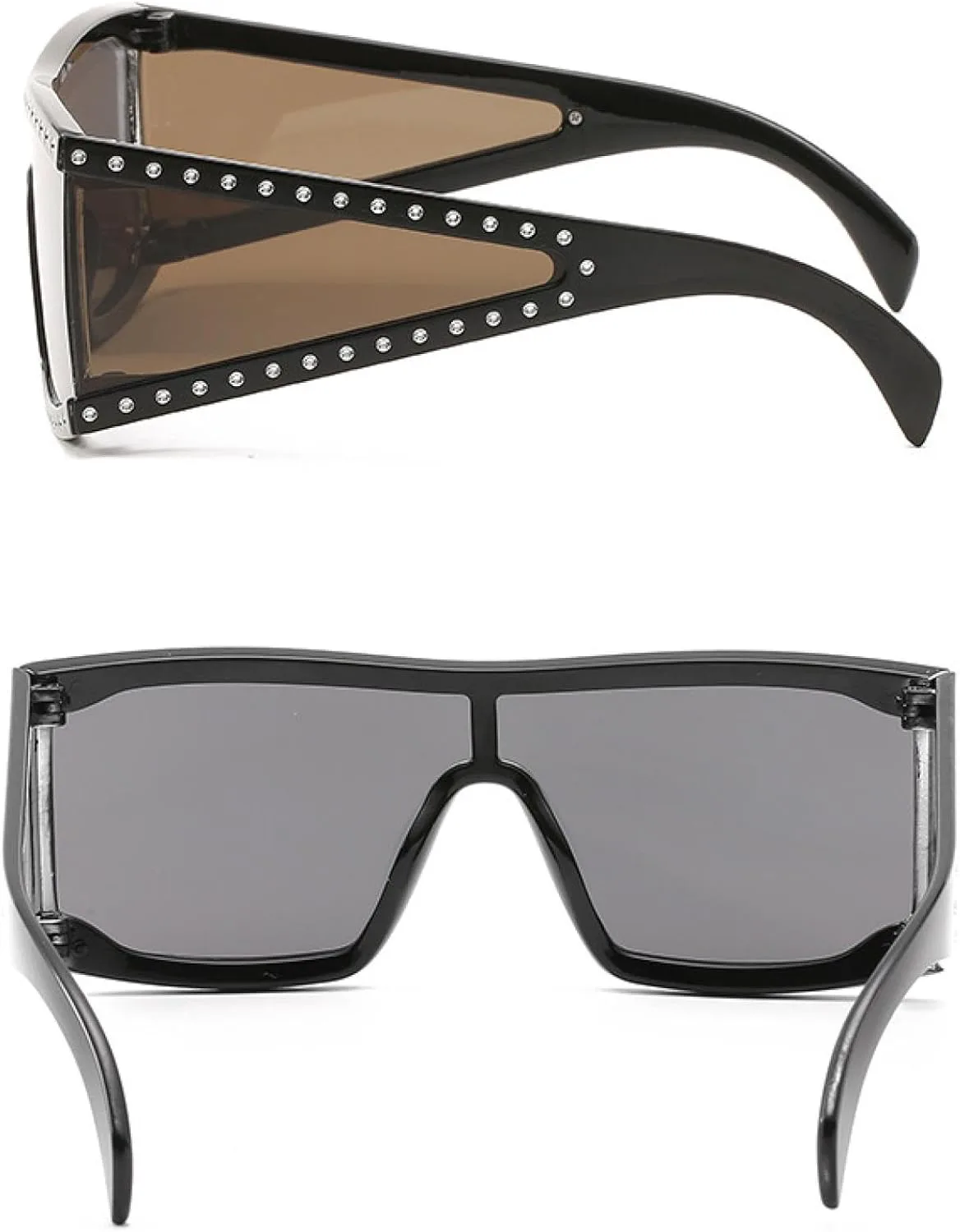 

Роскошные солнцезащитные очки с бриллиантами для женщин, большие хрустальные очки в винтажном стиле с защитой от УФ-излучения UV400 VVTWSSW, C4brown-brown