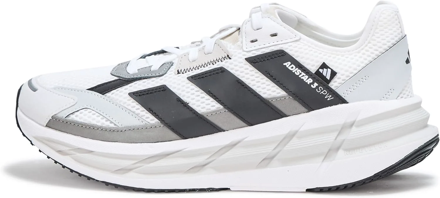 Мужские беговые кроссовки Adidas Adistar 3 Sportswear - зеленые, белый/черный/серый — фото 2