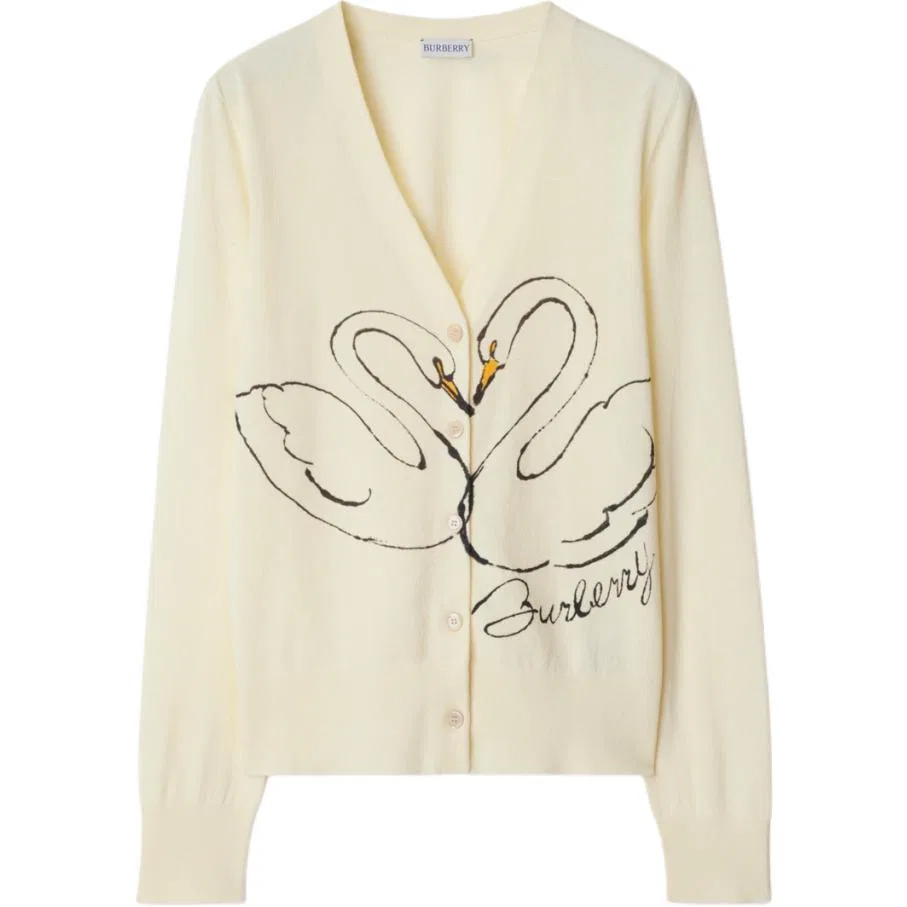 Кардиган Swan Burberry, женский, соленово-белый