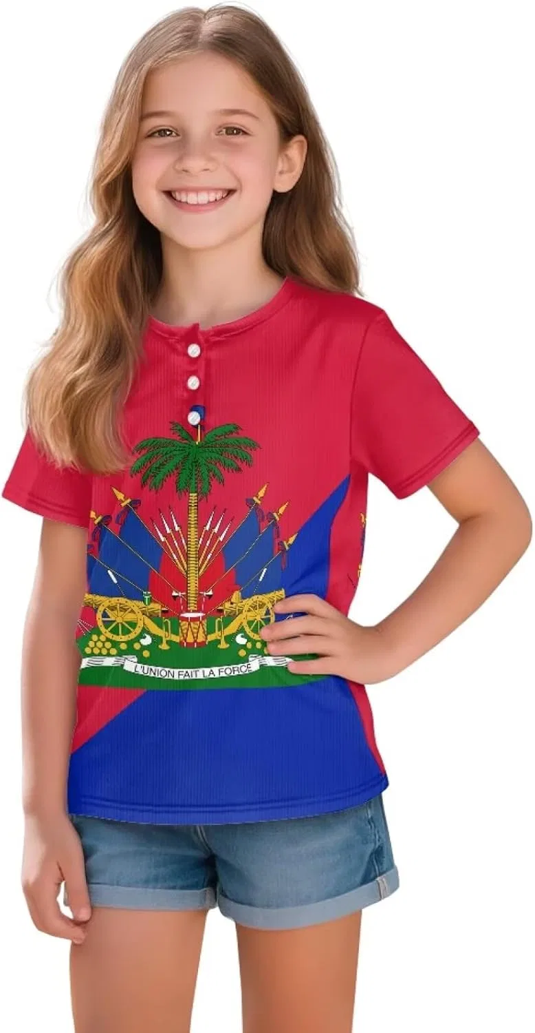 Футболка детская с принтом Gzzxiailg, Retro Haiti Flag