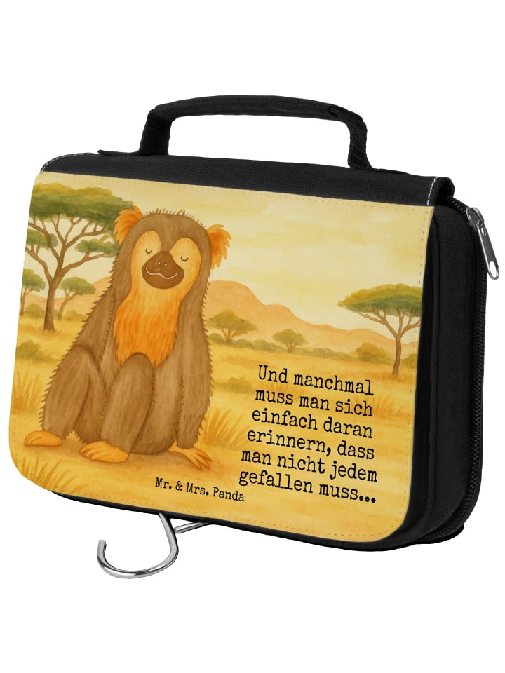 

Mr. & Mrs. Panda Косметичка с изображением обезьянки и надписью белого цвета