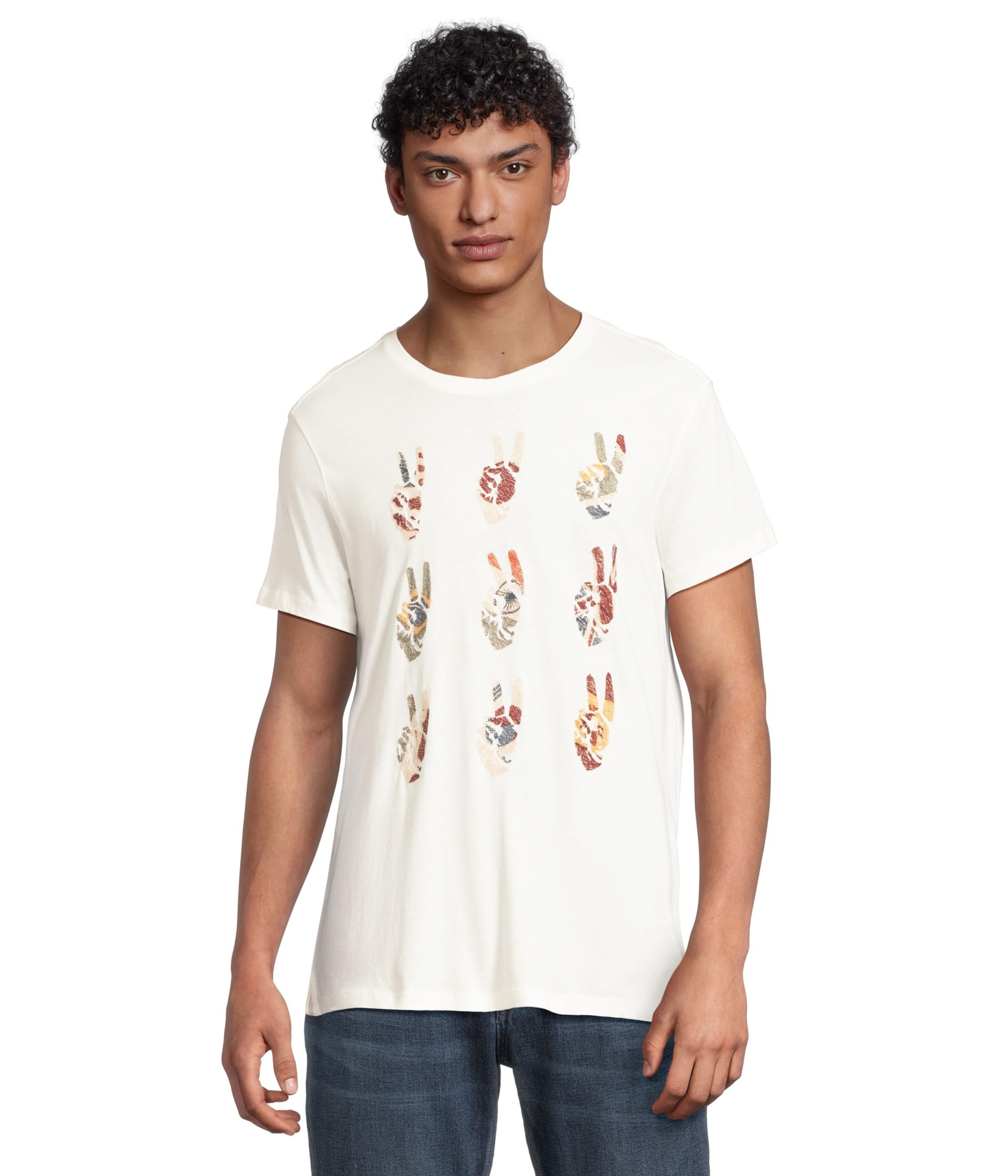 

Футболка John Varvatos Multi Peace Hand Tee KG4261Z4, белый