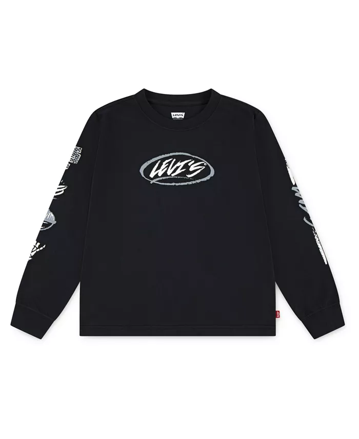 

Мальчиковая футболка с длинным рукавом Skater Doodle размер 2T-7 Levi'S, черный