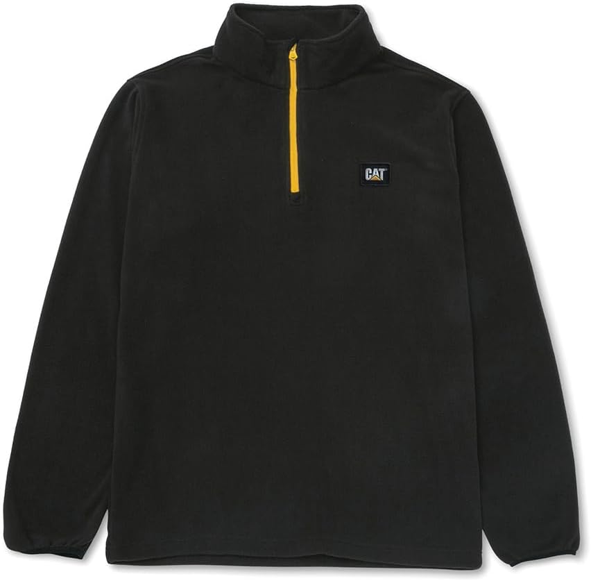 

Мужская флисовая толстовка с молнией на четверть CAT, Black/Yellow