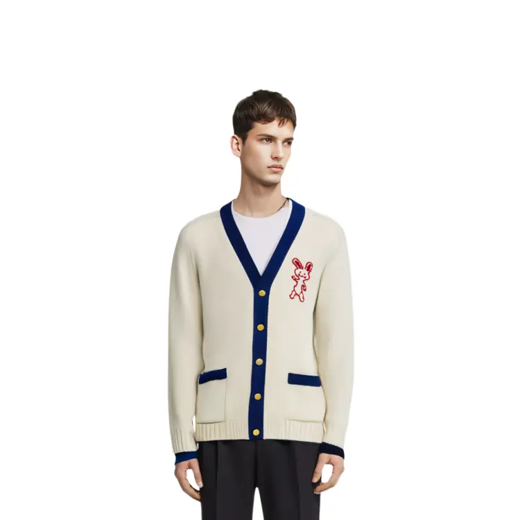 Свитер мужской Gucci Китайский Новый год, цвет слоновая кость — фото 4