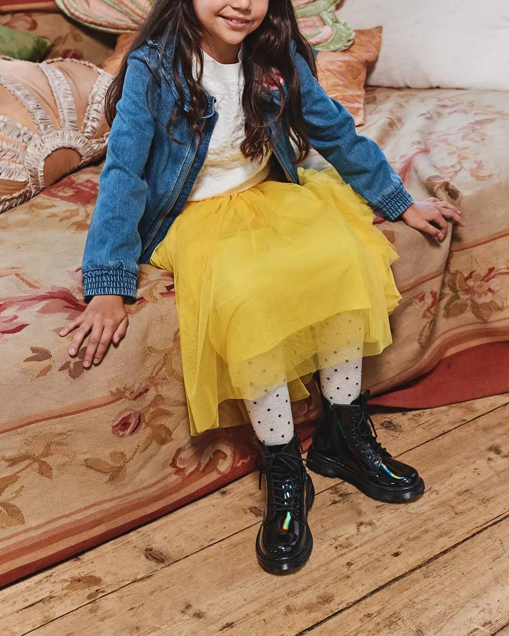 Ботинки Dr. Martens Junior 1460 Лакированные на шнуровке, Patent Leather, Black — фото 2