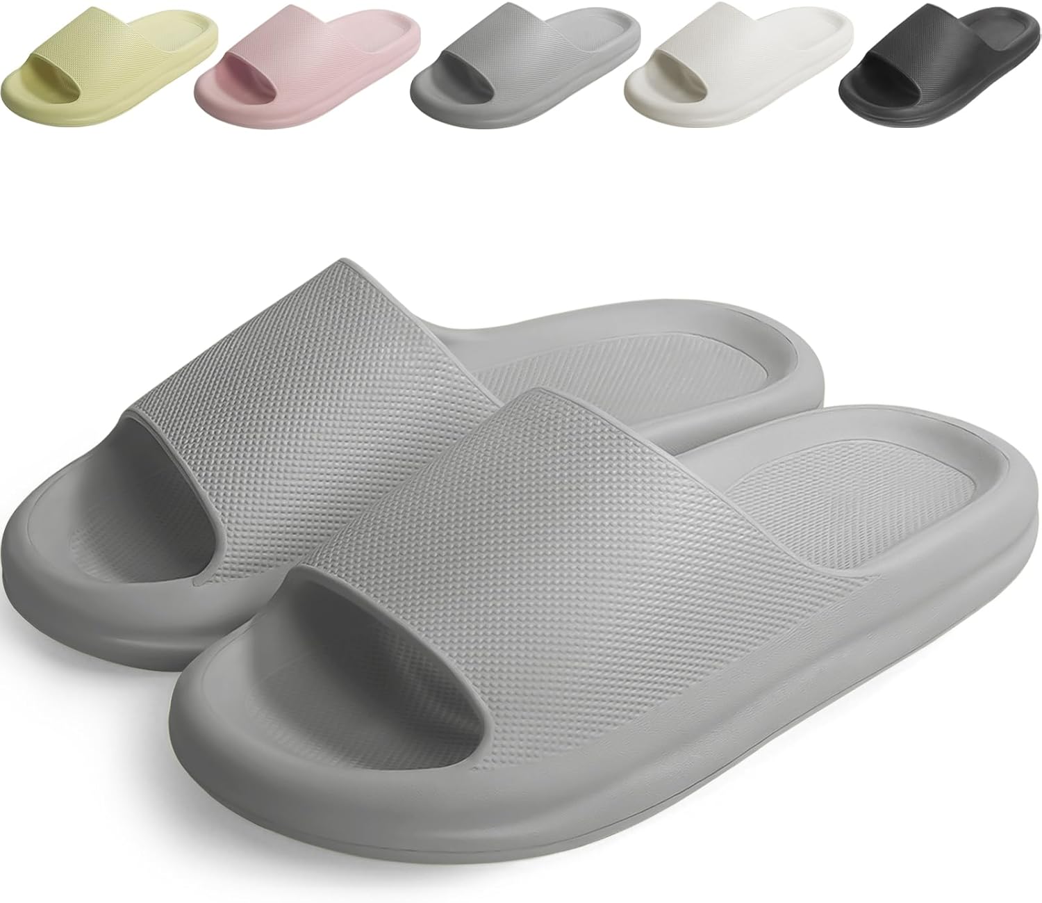

Шлепанцы для женщин и мужчин - Тапочки для душа - Нескользящие домашние тапочки - Легкие пляжные сандалии - С поддержкой свода стопы - Сверхлегкие, быстросохнущие Kattmas, серый