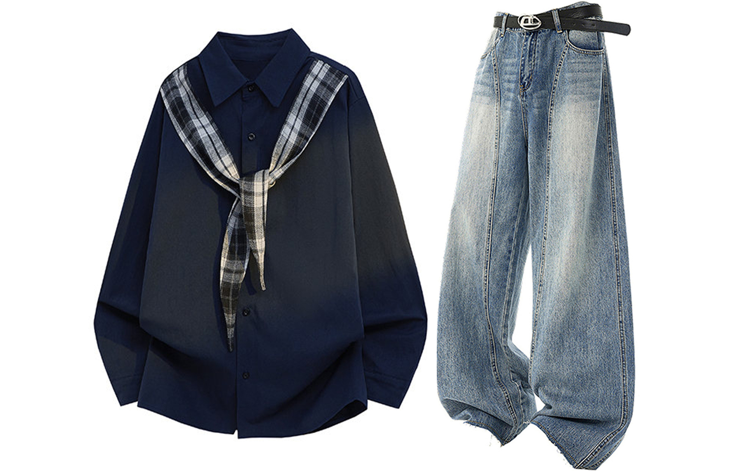 

Повседневная спортивная одежда Unisex с лацканом Lapel Moderate X1617, темно-синий long-sleeved shirt+синий pants