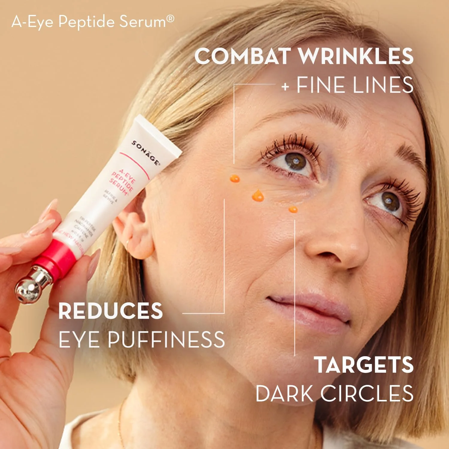 Сыворотка Sonage A-Eye Peptide: от темных кругов, отечности, мешков под глазами, морщин и тонких линий | Антивозрастная сыворотка для глаз — фото 2