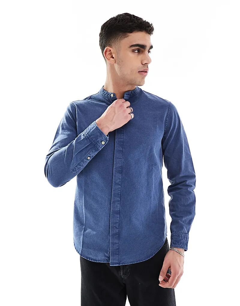 

Рубашка Superdry Indigo Grandad в клетку индиго