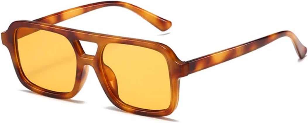 

Модные солнцезащитные очки с двойной перемычкой для женщин, прозрачные линзы с градиентом цвета "океан", трендовые очки для мужчин с защитой от УФ-излучения UV400 UUPTTPL, Amber Orange