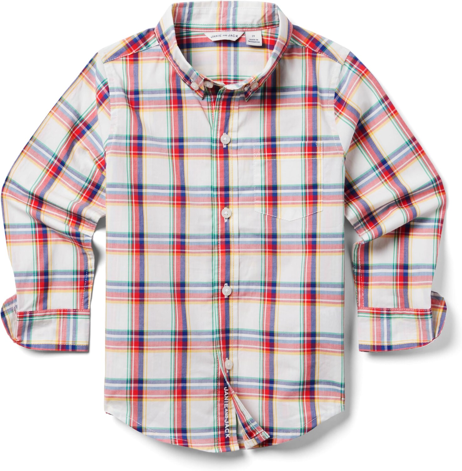

Рубашка Janie and Jack Plaid Poplin Shirt, цвет Multicolor