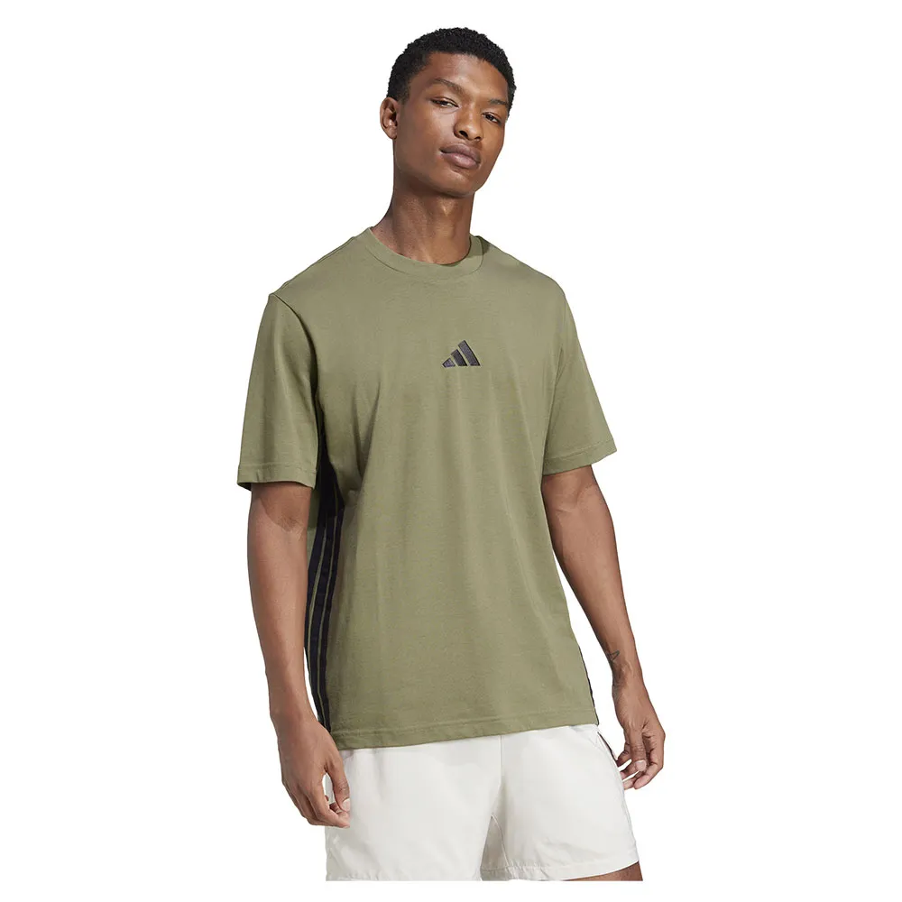 Футболка с коротким рукавом adidas Essentials 3 Stripes Single Jersey, зеленый — фото 4