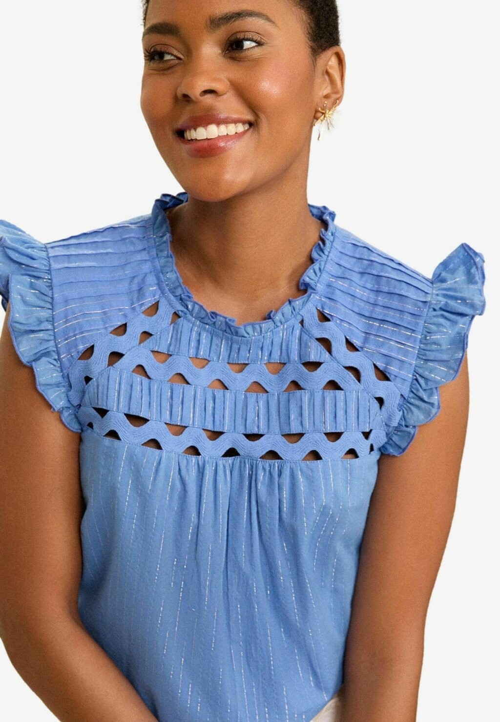 

Блуза FLUTTER SLEEVE SHELL REGULAR FIT Love & Roses, синий