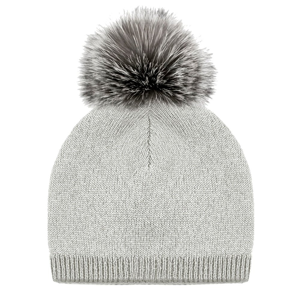 

Двусторонняя шапка Peter Glenn Glisten с помпоном из натурального меха (женская), Silver Fox