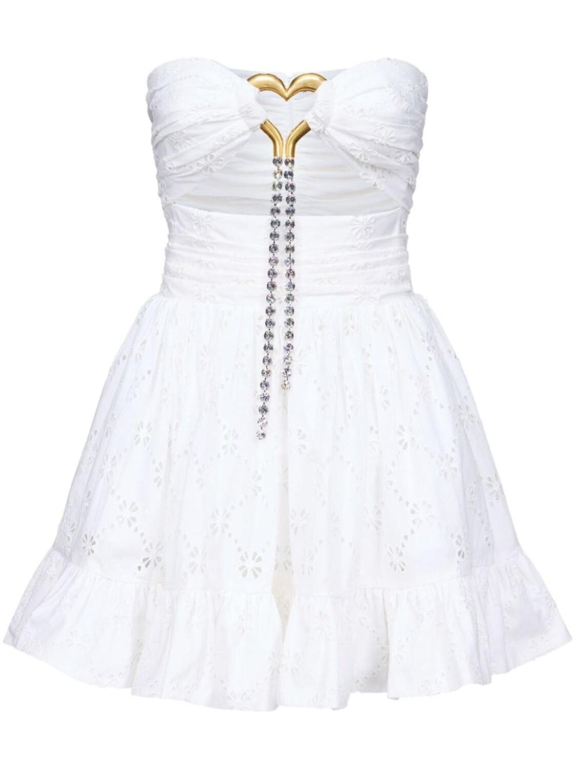 

AREA кружевное платье мини, белый