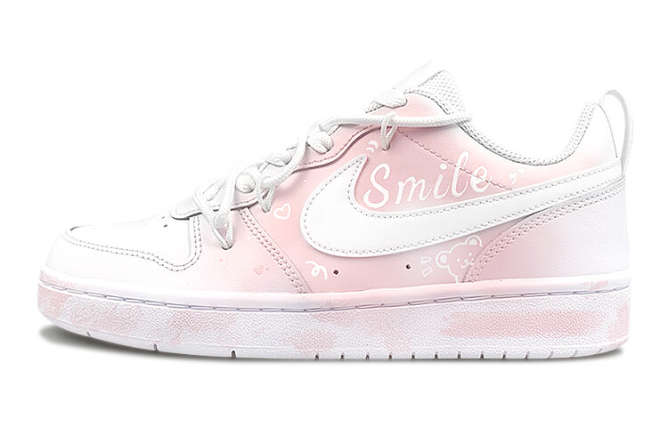 

Кроссовки Nike Court Borough Skateboard Shoes Women's Low-Top White Pink, Белый, Кроссовки Nike Court Borough Skateboard Shoes Women's Low-Top White Pink