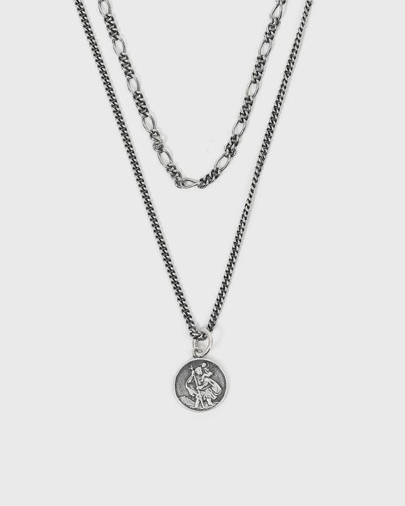 

Ожерелье Serge Denimes Silver Multi Chain St Christopher Necklace, цвет 925 sterling silver