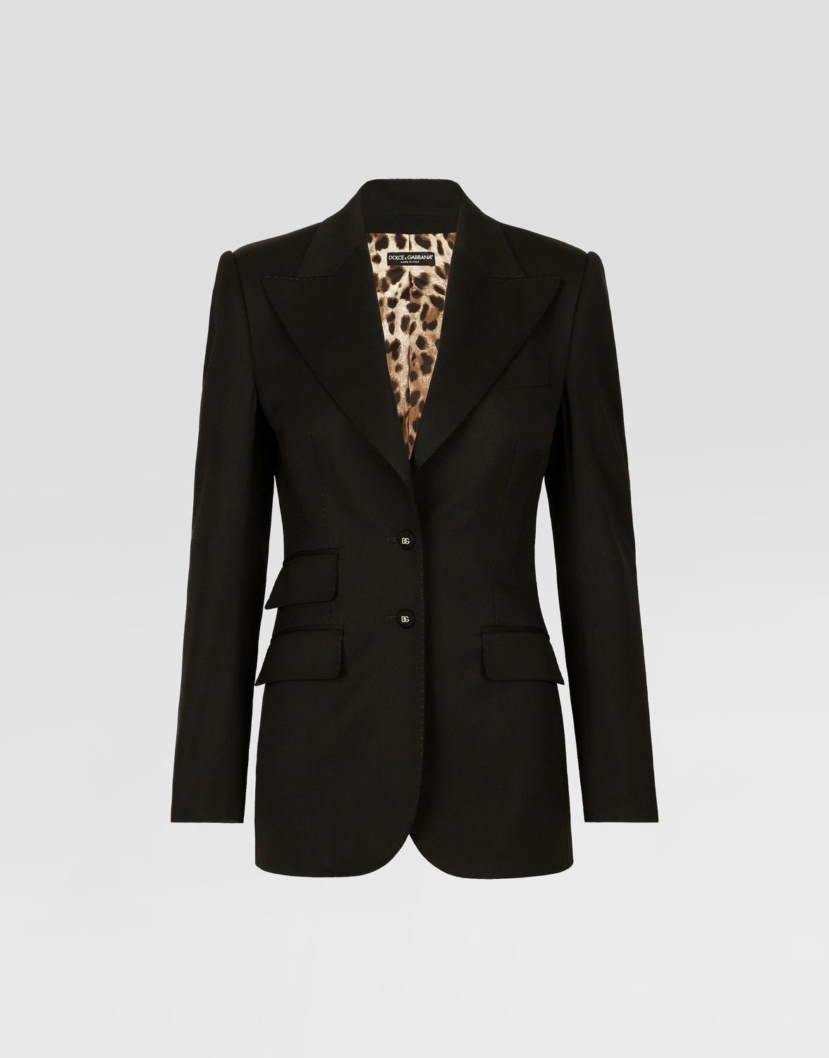 

Габардиновый пиджак turlington с отделочной прострочкой Dolce & Gabbana, черный