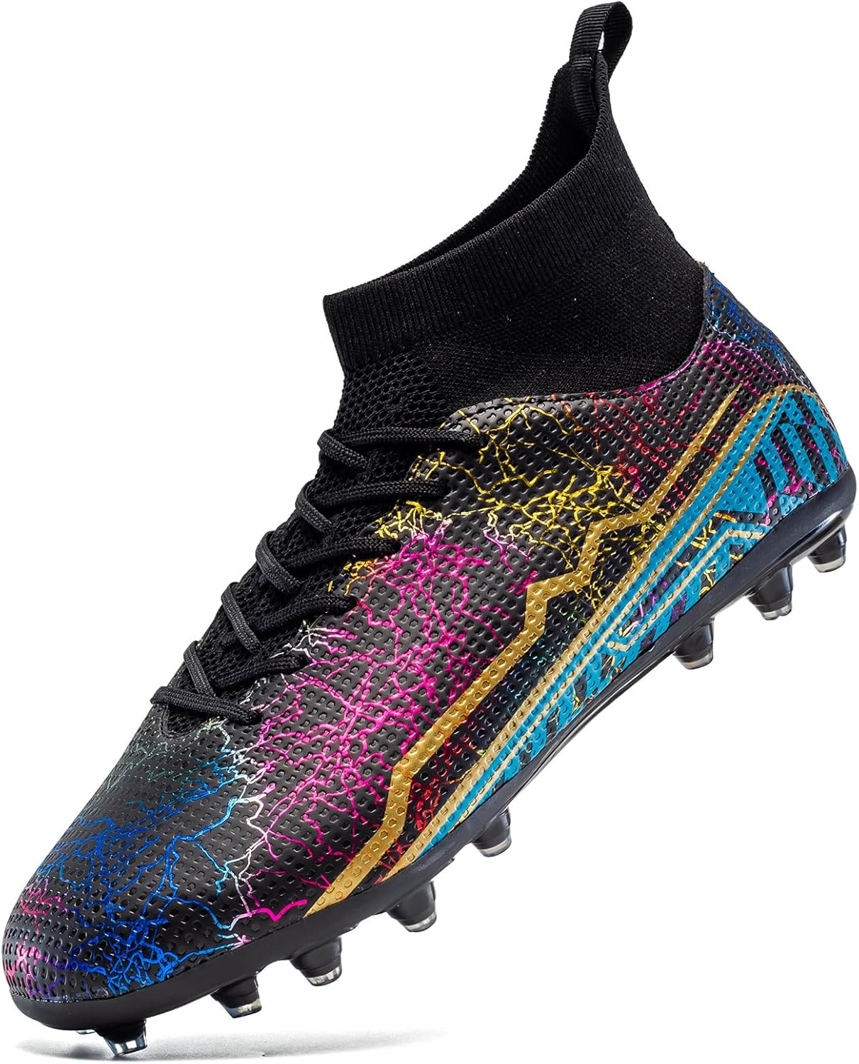 

Футбольные бутсы для мужчин и молодежи, сороконожки для игры на искусственном газоне, высокие футбольные кроссовки, профессиональные спортивные бутсы для тренировок на траве, унисекс Xghrian, черный