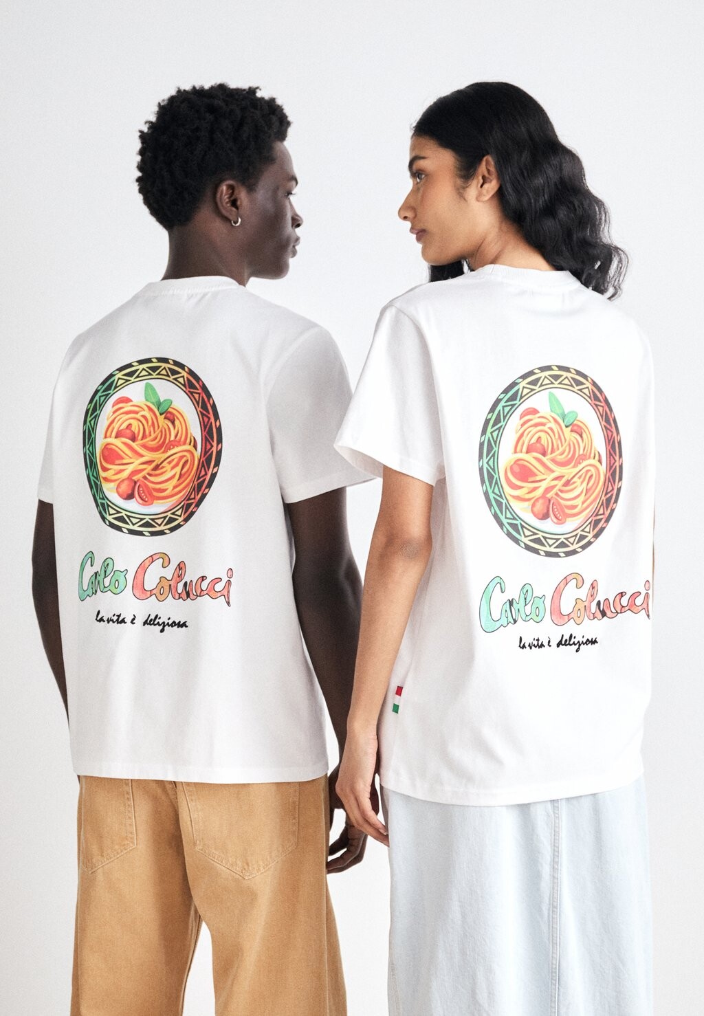 

Футболка с набивным рисунком Unisex Carlo Colucci, белая