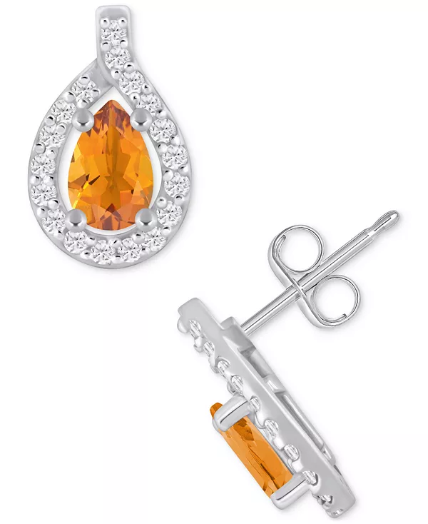 

Серьги-Гвоздики с ореолом из 10-каратного белого золота с аметистами (3/4 карата) и бриллиантами (1/4 карата) (также доступны с другими драгоценными камнями) Macy'S, citrine