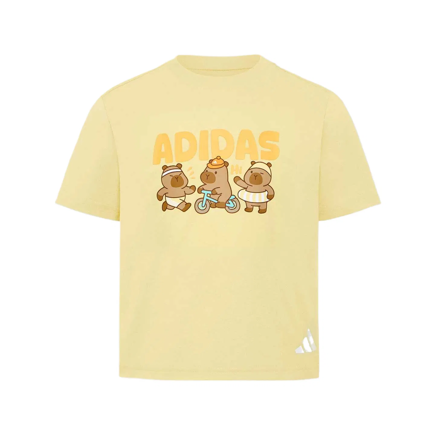 Детская футболка с круглым вырезом Adidas, Powder Yellow/White