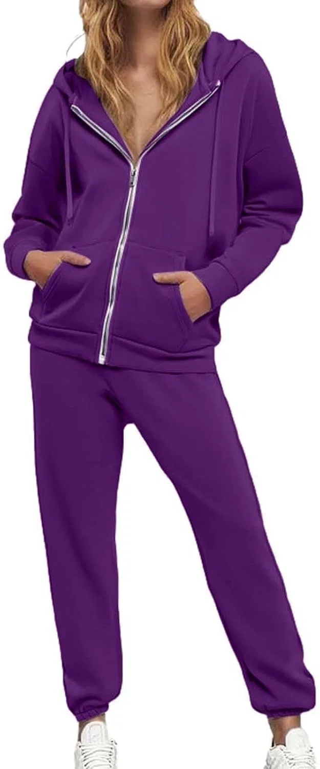 Женский спортивный костюм из худи и штанов, Purple
