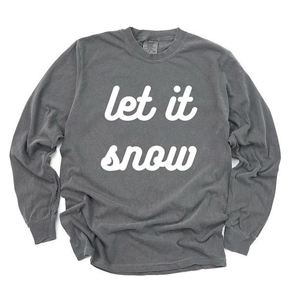 

Let it snow bold cursive garment dyed футболка с длинным рукавом Simply Sage Market, Pepper, Белый, Let it snow bold cursive garment dyed футболка с длинным рукавом Simply Sage Market, Pepper