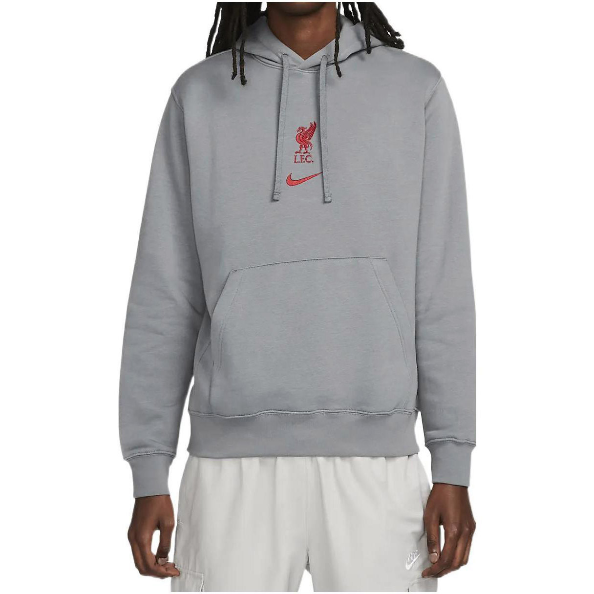 Толстовка с капюшоном Liverpool Club мужская футбольная Nike, дымчато-серый — фото 4