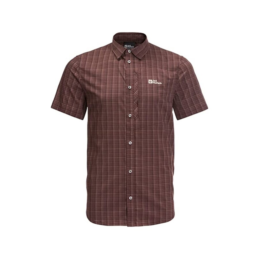 

Рубашка JACK WOLFSKIN Regular fit Button Up, темно-коричневый